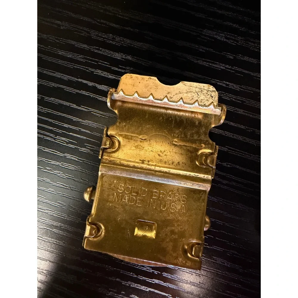 Vintage Belt Buckle Lot Solid Brass USA Nickel Silver North Judd Giant Grip K